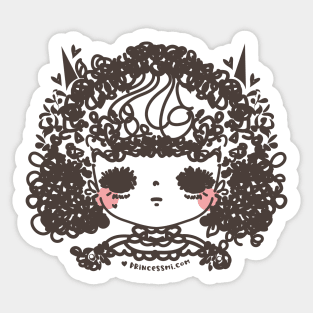 whimsical girl illustration Sticker